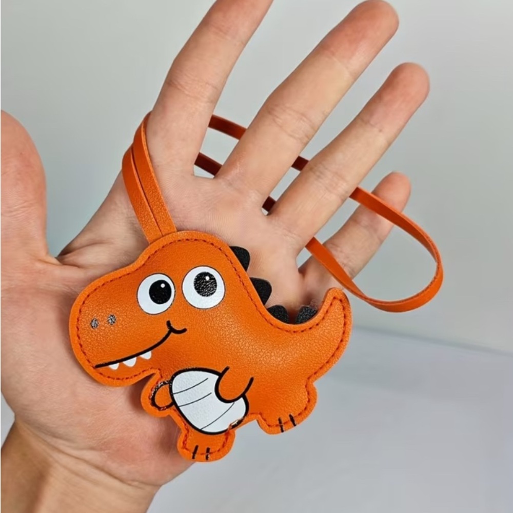 BAG CHARM•Orange Dinosaur- purse, backpack,key accessory- NWT - Picture 4 of 4